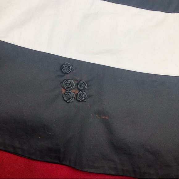 White House Black Market (WHBM) Black & White Stripped Halter Knee Length Dress - Picture 10 of 16